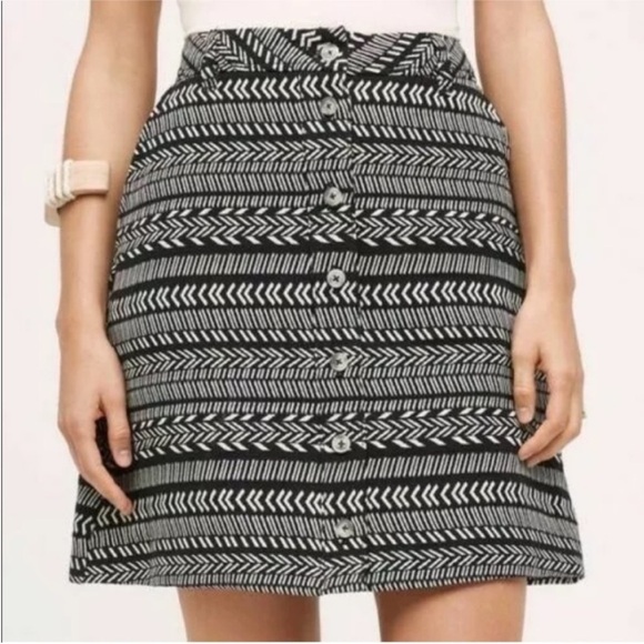 Anthropologie Dresses & Skirts - Anthropologie Maeve "Fieldnotes" Black & White Tweed Mini Skirt Tribal Size 4